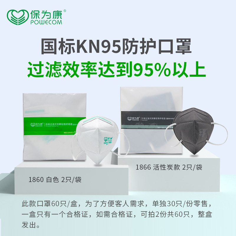 保為康1861 KN95過濾式防塵口罩圖片2