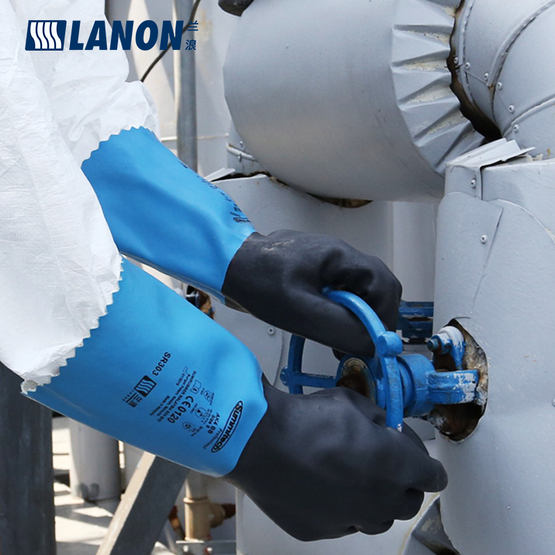 LANON蘭浪SR305氯丁橡膠防化手套圖片4