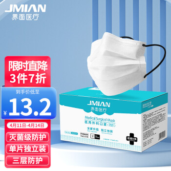 界面醫療黑色耳帶滅菌級一次性醫用外科口罩圖片1
