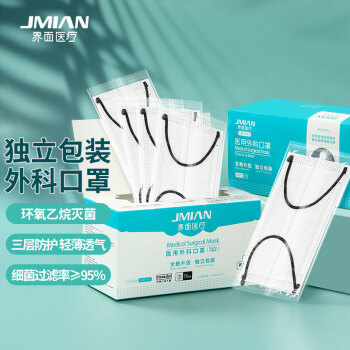 界面醫療黑色耳帶滅菌級一次性醫用外科口罩圖片2