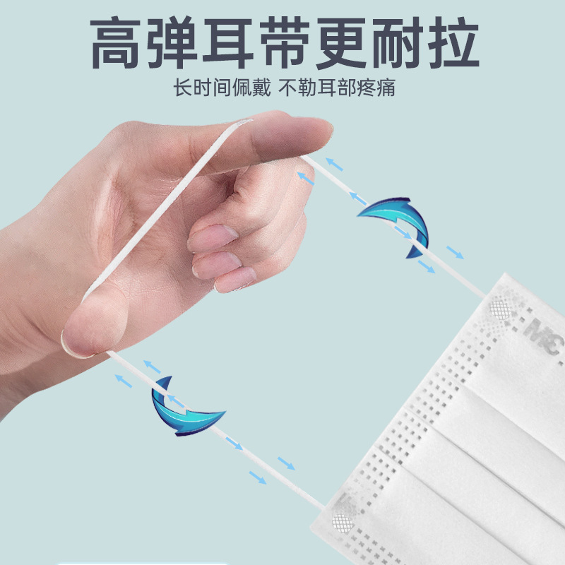 3M7660+耐適康一次性口罩 大號(hào)7只/袋圖片4