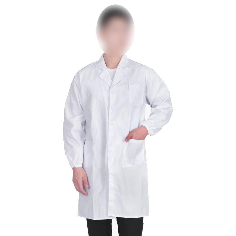 白大褂長(zhǎng)袖薄款純棉松緊袖口醫(yī)護(hù)服圖片1