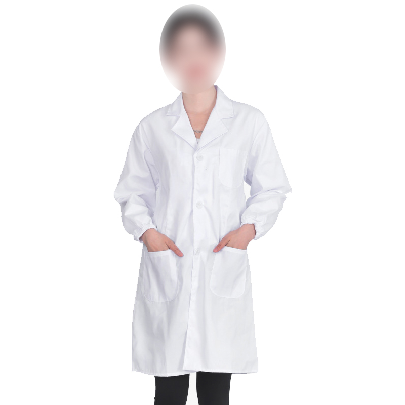 白大褂長(zhǎng)袖薄款純棉松緊袖口醫(yī)護(hù)服圖片2