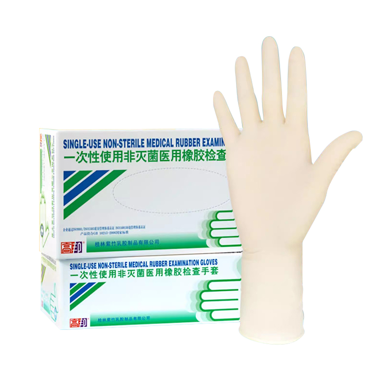 高邦604-010053一次性使用非滅菌醫(yī)用橡膠檢查手套大號(hào)L碼圖片1