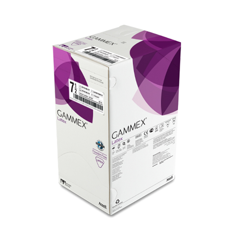 安思爾GAMMEX 330050090綠色無粉乳膠內(nèi)層外科手套圖片2
