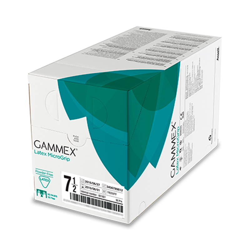 安思爾GAMMEX Latex MicroGrip 330055055無粉末乳膠外科手套圖片1