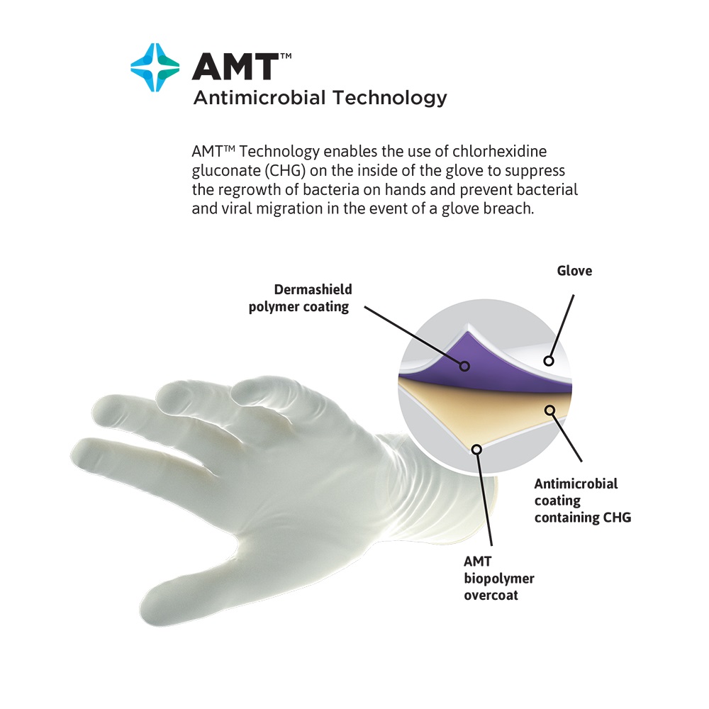 安思爾GAMMEX AMT 4150AMT無粉乳膠外科手套圖片3