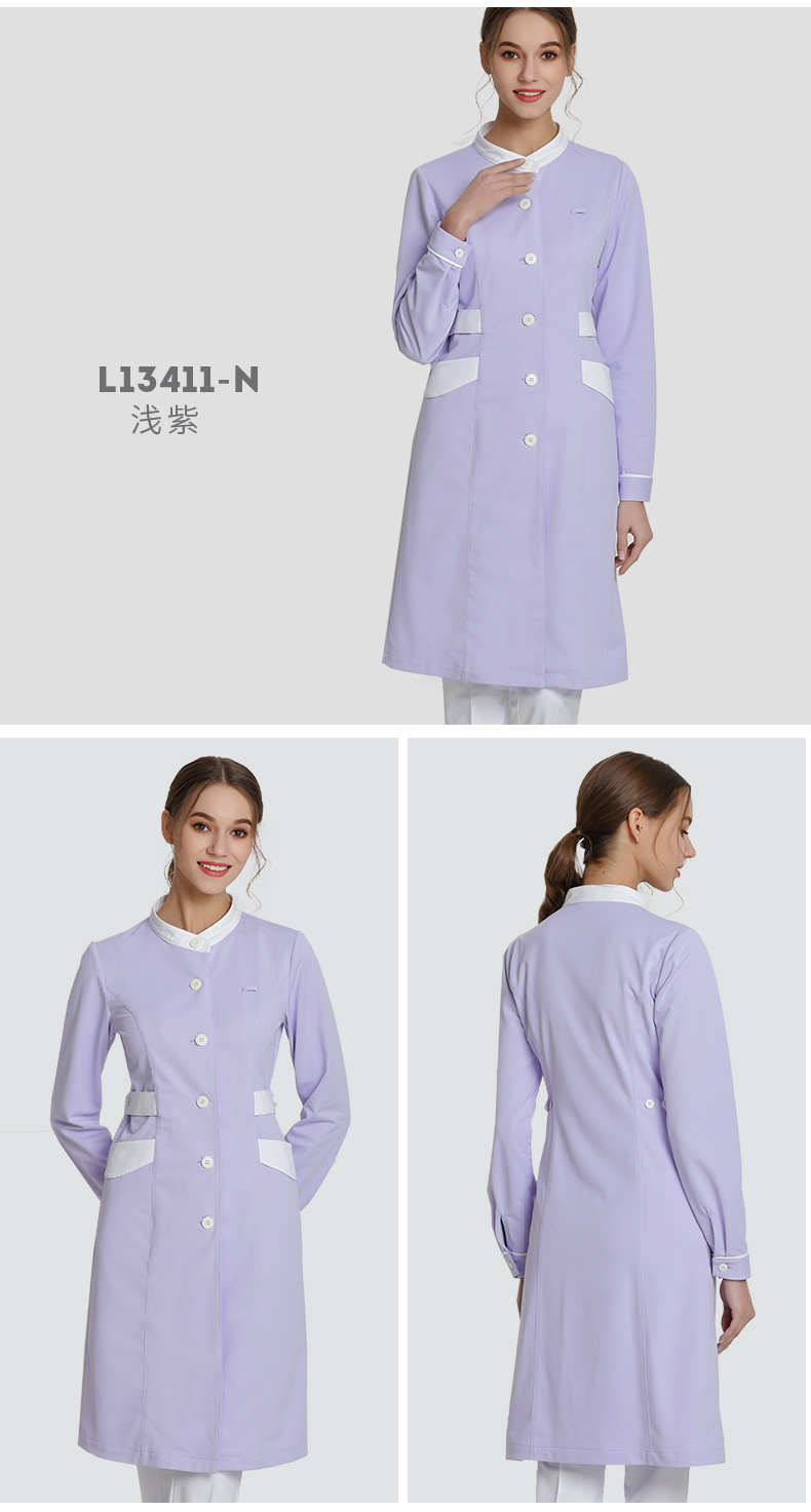 樂(lè)倍康L13411-N淺紫長(zhǎng)袖護(hù)士服圖片1