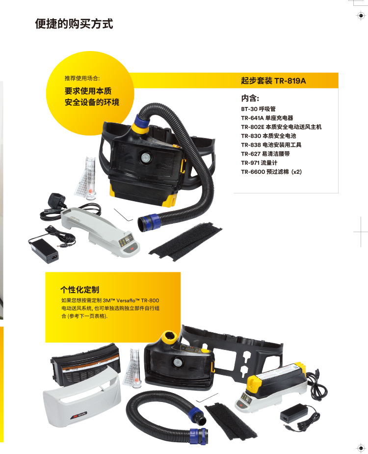 3M TR-819A本質(zhì)安全電動送風(fēng)呼吸器套裝圖片4