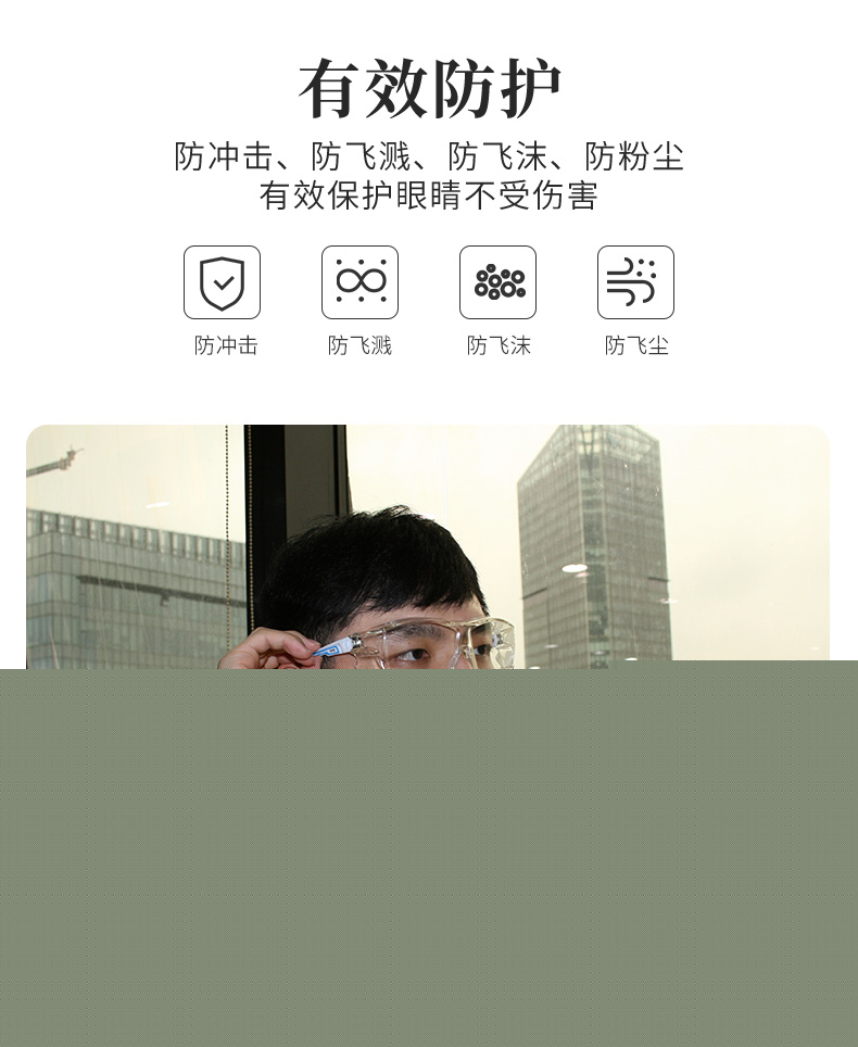 PIP 250-82-0520透明防霧防液體噴濺防護眼鏡圖片6