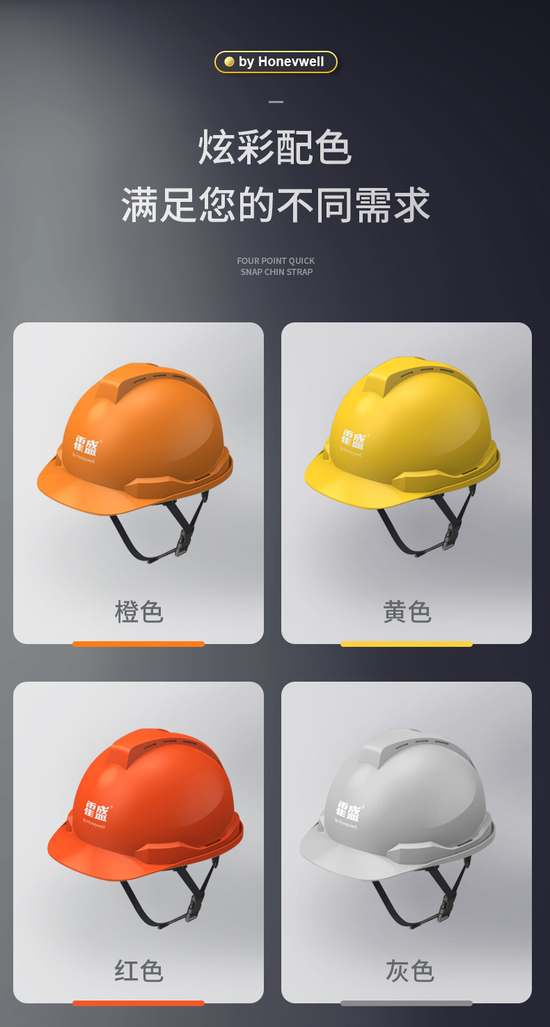 Honeywell霍尼韋爾Y99RNP107S Y99S系列ABS不帶通風(fēng)孔四輪快插下頦帶藍色安全帽7