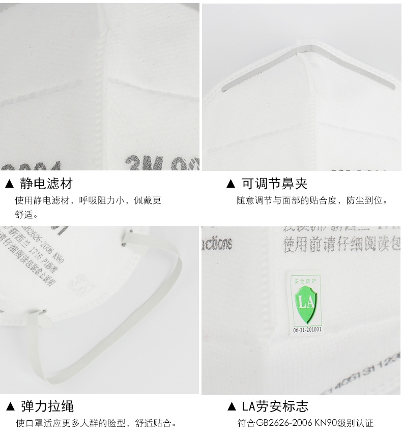 3m9001口罩可調拉繩設計，佩戴舒適