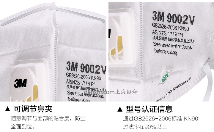 3M9002V口罩可調(diào)節(jié)鼻夾，符合國標(biāo)認(rèn)證