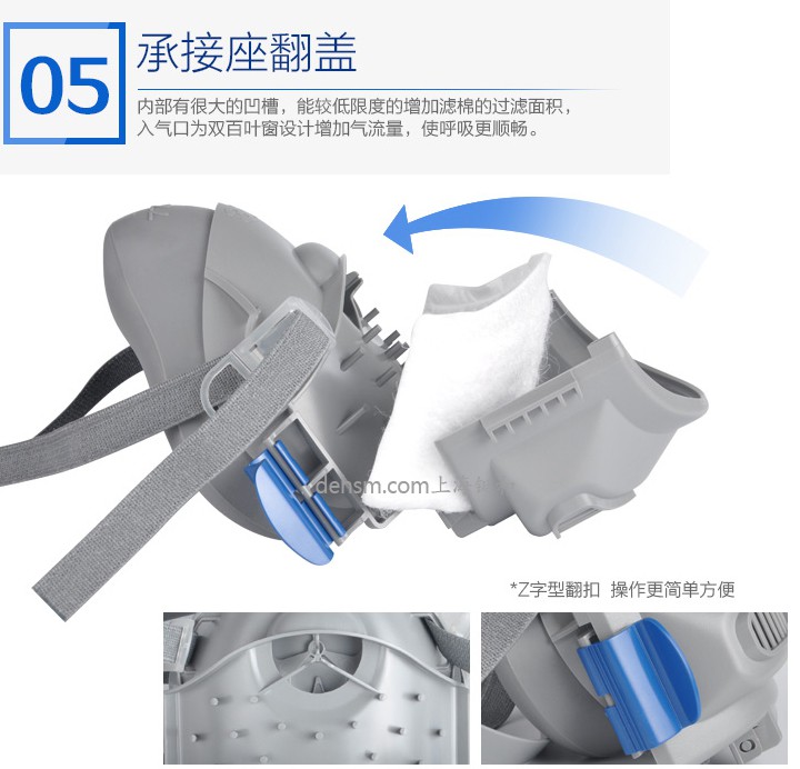 3M7772防有機蒸氣防塵面具承接座翻蓋，避免丟失