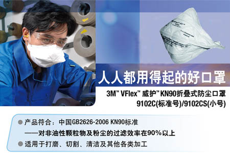 3M9102C KN90口罩最好的經濟實用型防塵口罩